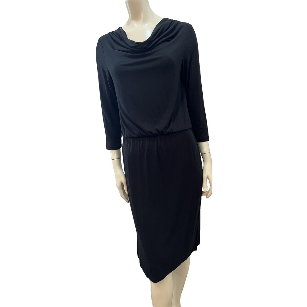 Doncaster Women's Black Casual Drape Neck Dress Small